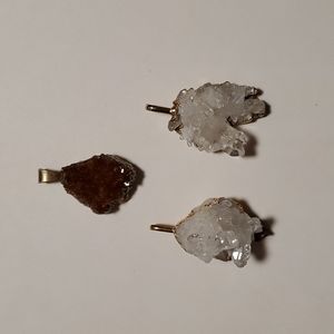 Quartz Crystal & Citrine Cluster Pendants